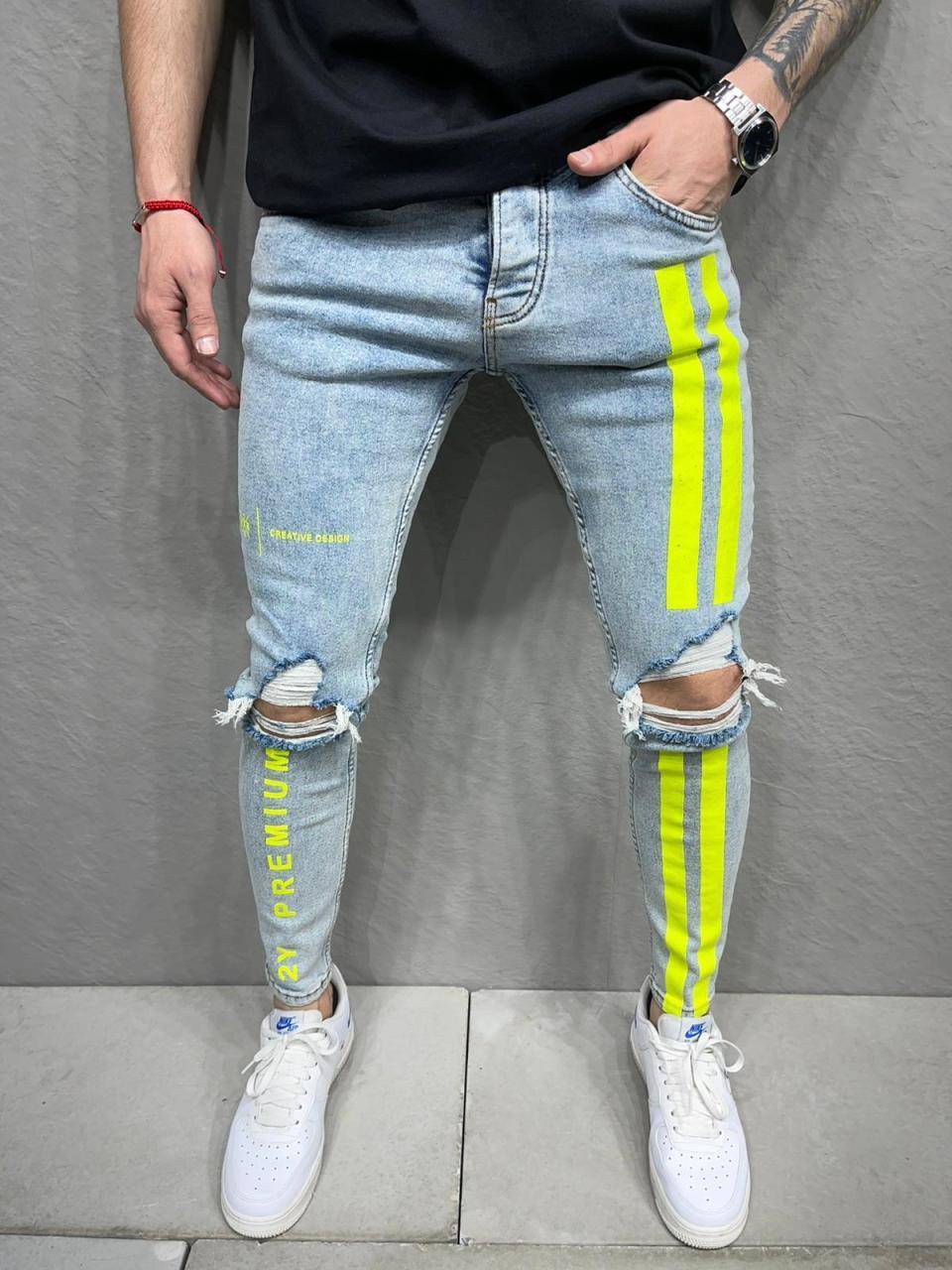 Double Neon Stripes Jeans