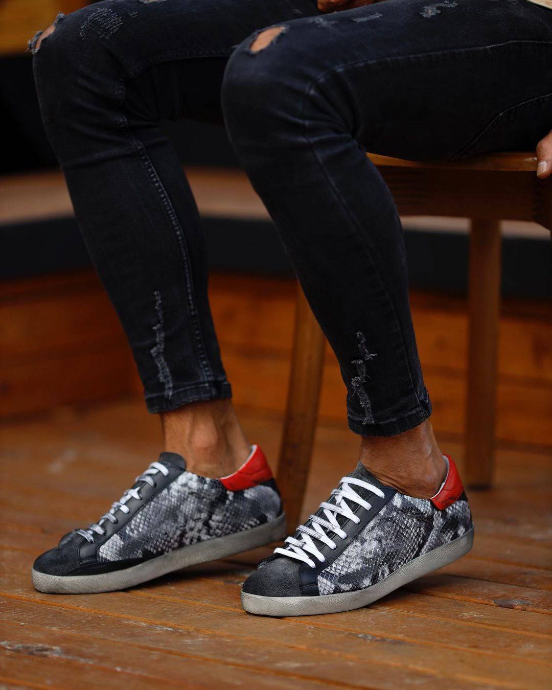 Premium Leather Lace-up Sneakers
