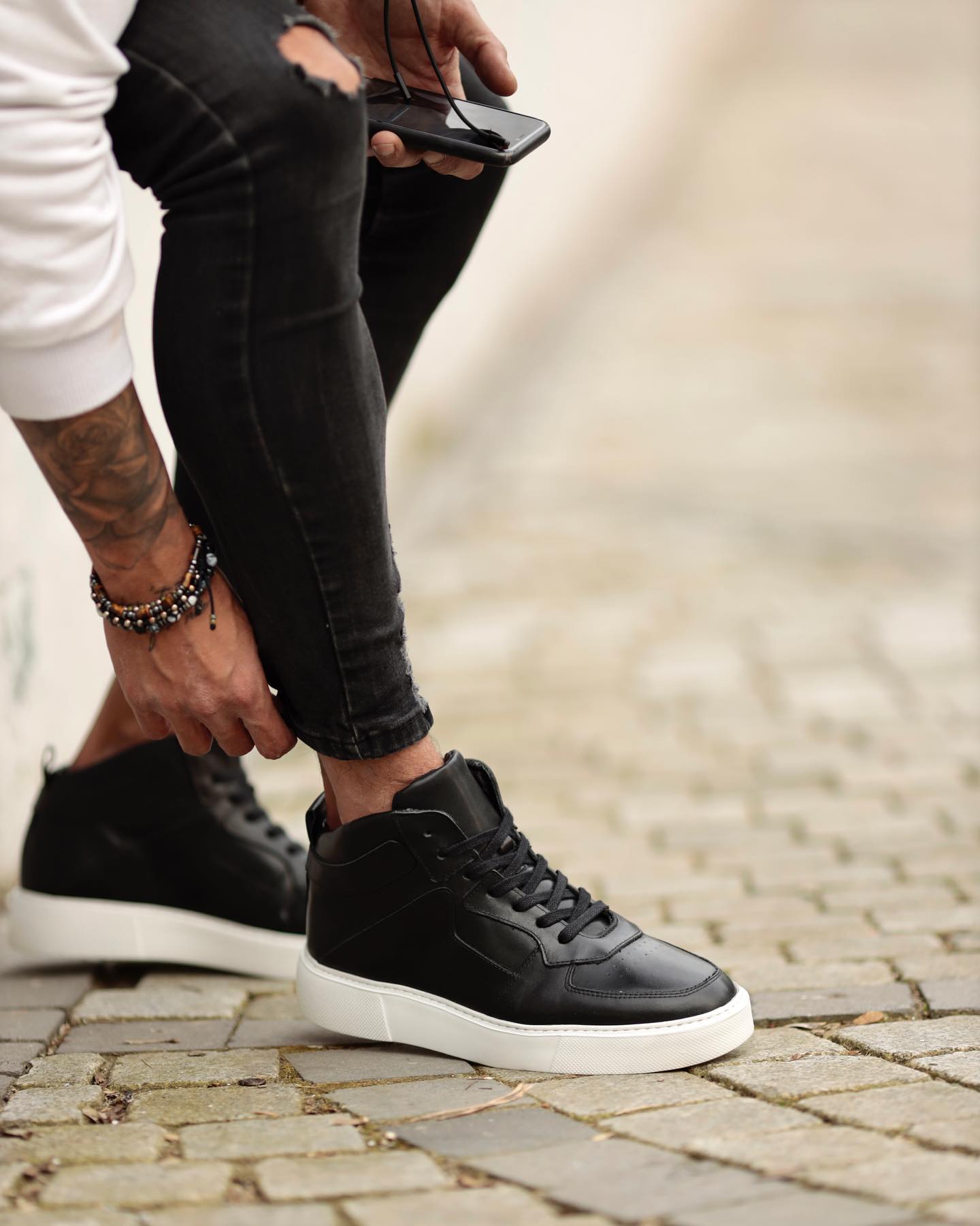 Casual Ankle Leather Sneakers