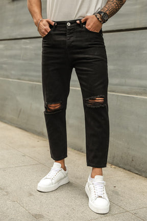 CASUAL ANKLE RIPPED JEANS