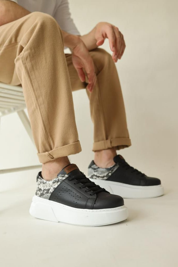 Casual Snake Textured Sneakers