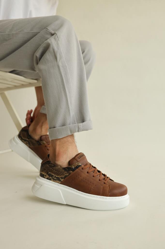 Casual Snake Textured Sneakers