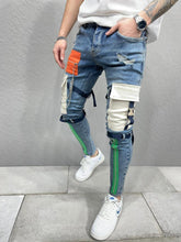 Design Patched Slim Fit Jeans