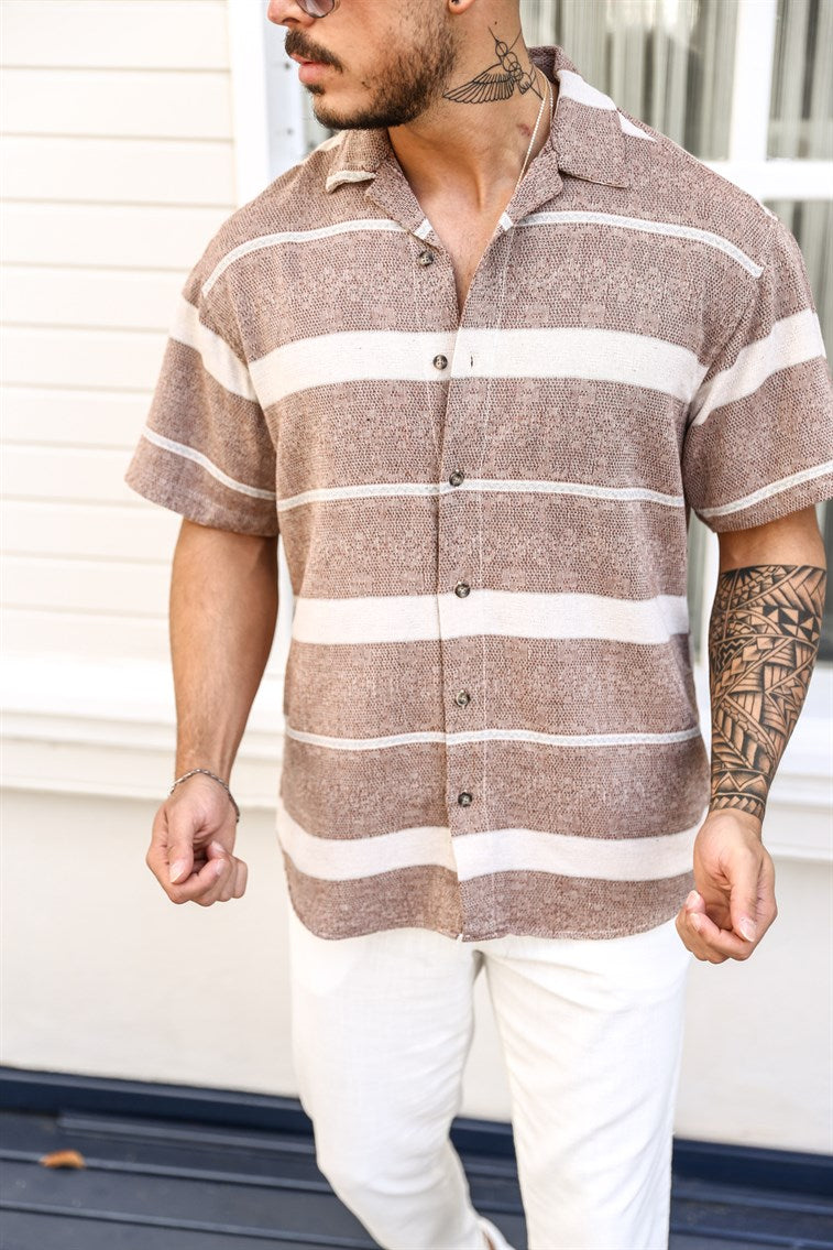 Linen Short Sleeve Oversize Shirt