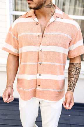 Linen Short Sleeve Oversize Shirt