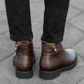 Leather Chelsea Boots With Zipper