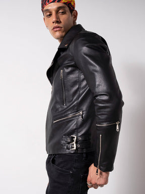 black leather jacket 4756