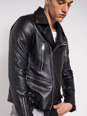 black leather jacket 4756