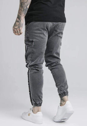 Striped Dark Gray Jeans - Manchinni®