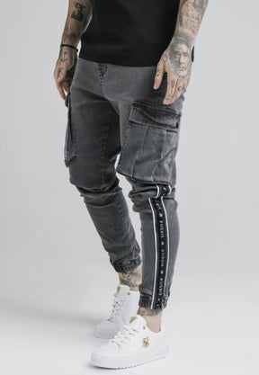 Striped Dark Gray Jeans - Manchinni®