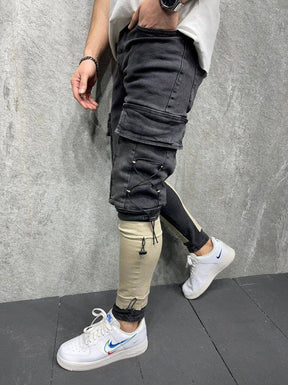 Patched Design Cargo Jeans