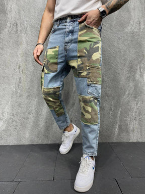 Premium Camouflage Patched Jeans