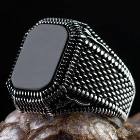Silver Ring with Black Onyx Stone