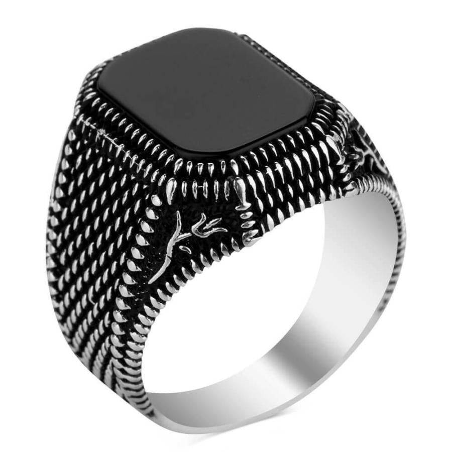 Silver Ring with Black Onyx Stone