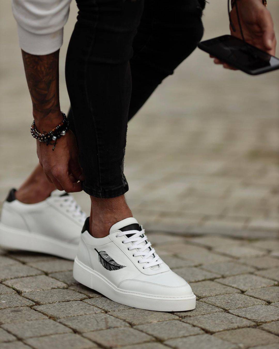 Casual Printed Leather Sneakers