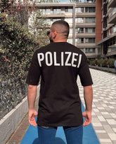 Black Polizei Printed T-Shirt