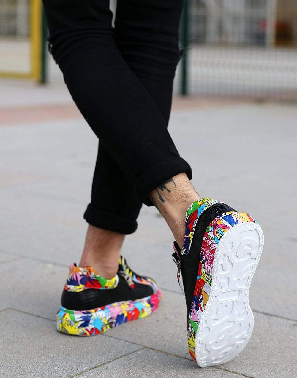 Color Zipper Sneakers
